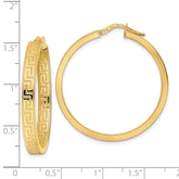 14K Greek Key Hoop Earrings